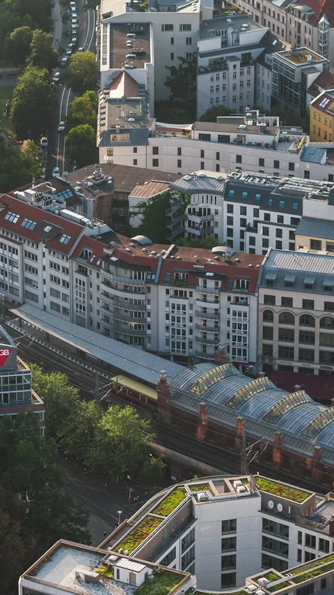 Vertical Video of Berlin, Germany, Vertical Aerial View Shot Stock Footage 311062580