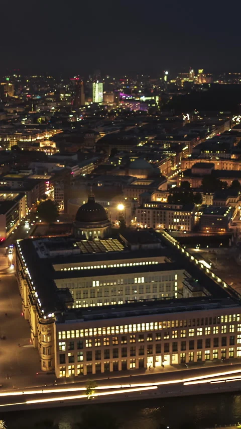 Vertical Video of Berlin, Germany, Vertical Aerial View Shot Stock Footage 311062597