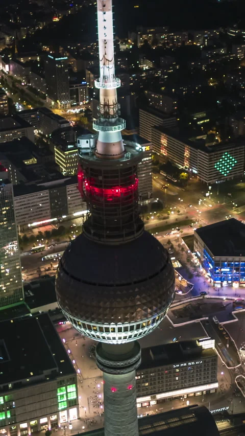 Vertical Video of Berlin, Germany, Vertical Aerial View Shot Video stock 311062652