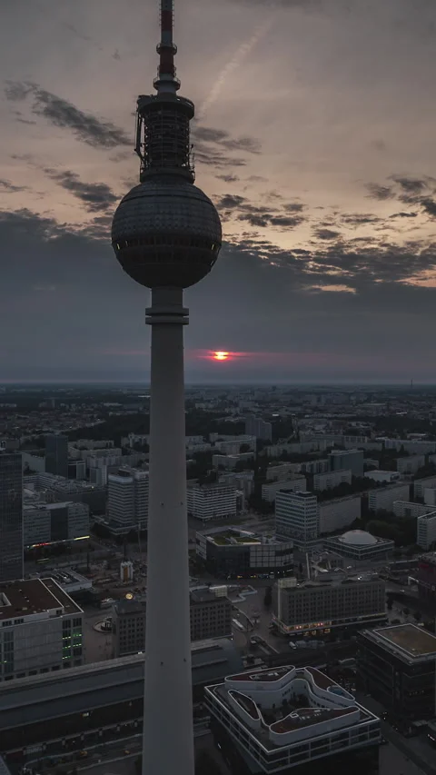 Vertical Video of Berlin, Vertical Aerial View Shot, day Stock Footage 267822305