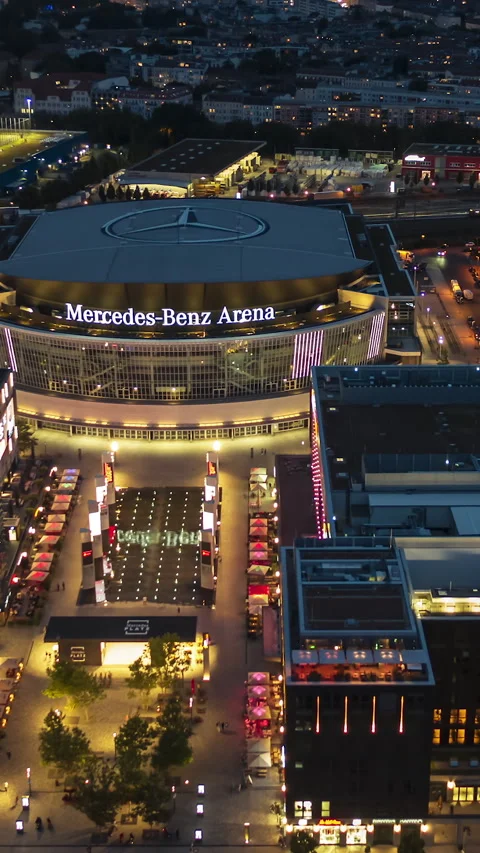 Vertical Video of Berlin, Vertical Aerial View Shot, night, evening Stock-Footage 270769130