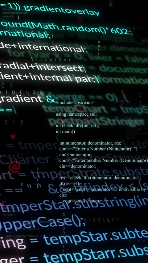 Vertical video: Binary spark starting code layers shifting and stacking, showing 스톡 동영상 332278393