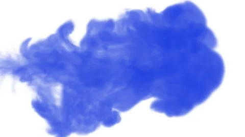 Vertical video of blue ink drop into water on white background Stock Footage 217497165
