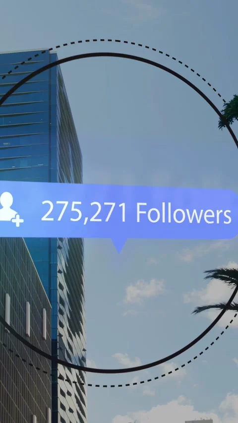 Vertical video: Blue marker appearing, follower bubble fading and updating Stock Footage 335678117