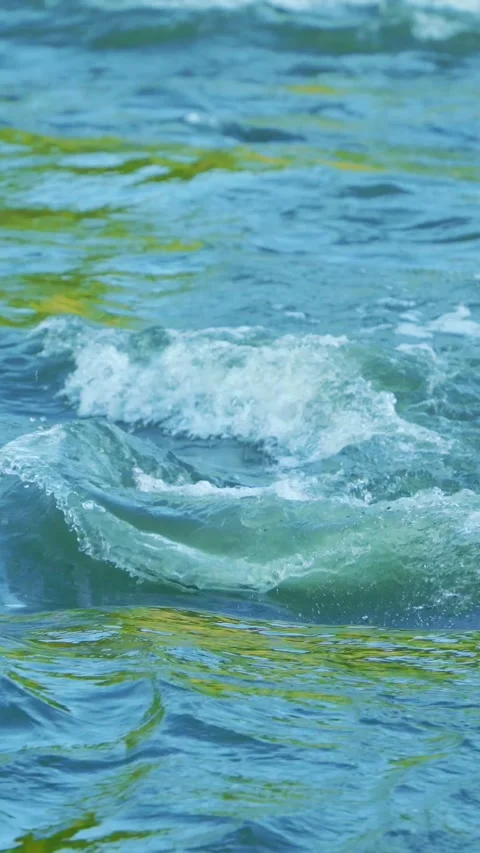 Vertical video of blue river whitewater Stock Footage 336318261