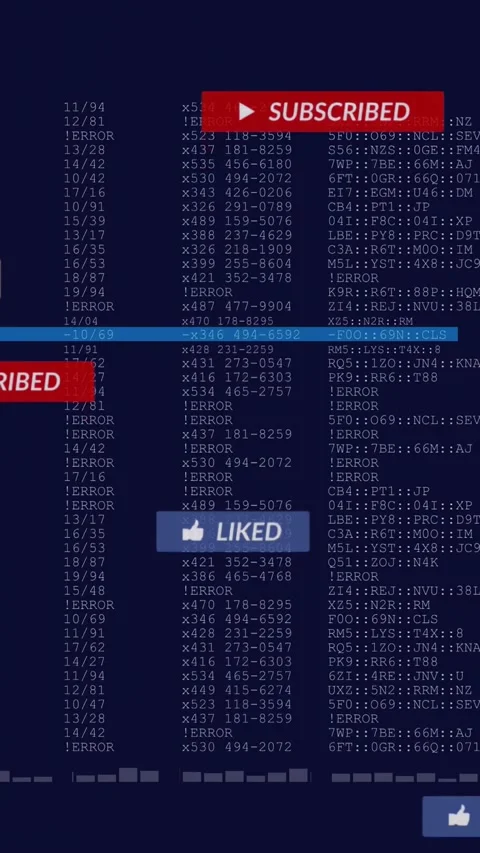 Vertical video: Blue scan line appearing, crossing log, causing badges sliding Stock Footage 332734979