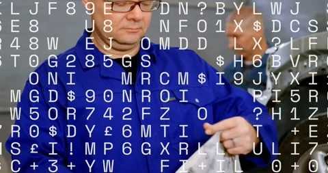 Vertical video: Blue tech cleaning hands with rag after wheel work, white code Stock Footage 333833695