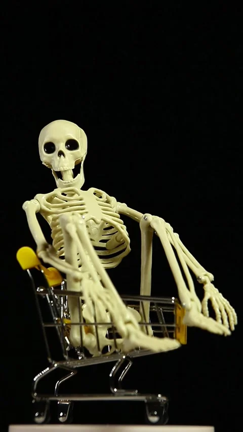 Vertical video of blur skeleton trolley Stock Footage 242321359