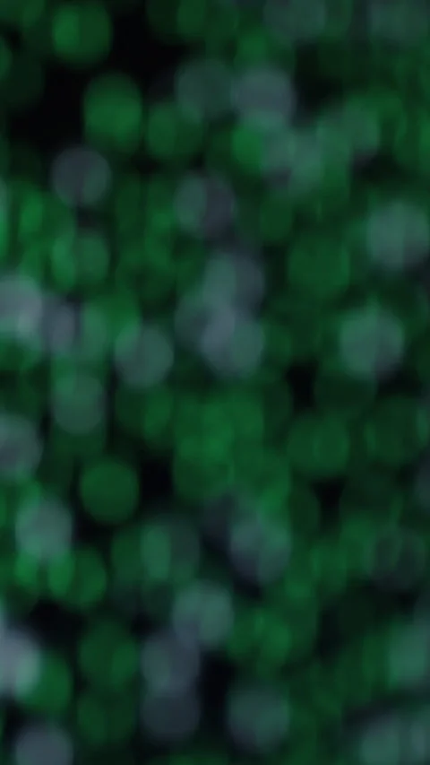 Vertical video. Blurry Close-Up of Green and White Matrix-Like Code on a Black 스톡 동영상 281459460