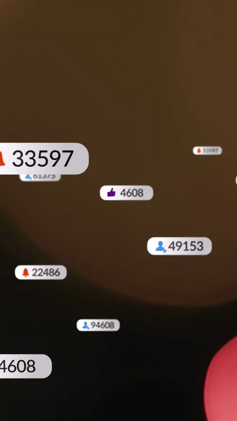 Vertical video: Bokeh pulsing, badges appearing and drifting, cursor hovering, Stock Footage 334025348