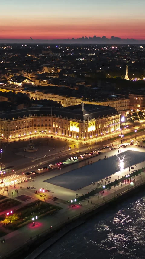Vertical Video of Bordeaux, France, Vertical Aerial View Shot Stock Footage 310967341