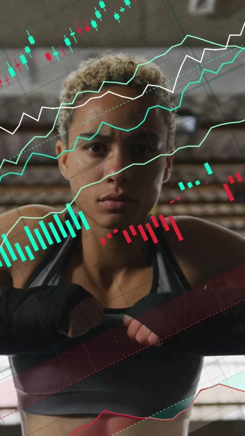 Vertical video: Boxer gripping ring rope, camera pulling back showing moving Stock Footage 334694813