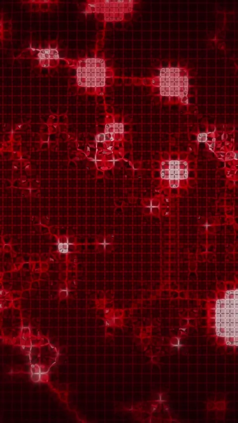Vertical video: Bright nodes sparking top-left, pulsing, linking, showing Stock Footage 348566402