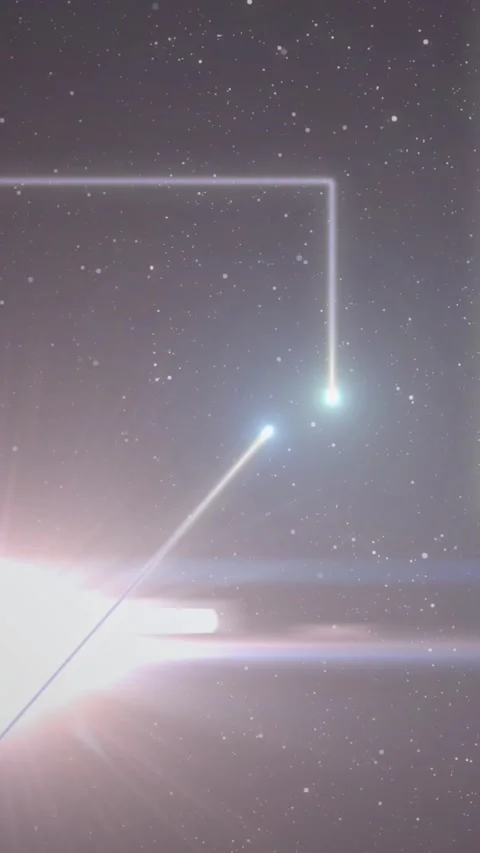 Vertical video: Bright points appearing, drawing angular lines above flare, Stock Footage 328331868