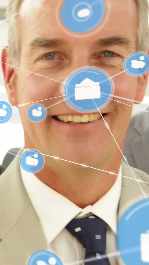 Vertical video: Business team stepping in as camera pulling back, forming blue Stock Footage 334549918