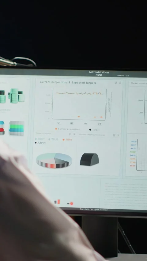 Vertical video Businessman comparing analytics data Stock Footage 253795726