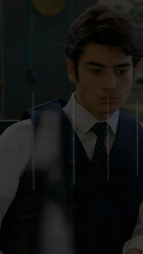 Vertical video: Businessman watching data graph emerging across glass, nodes, Stock Footage 333577654