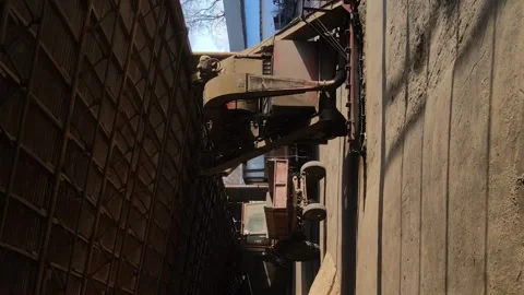 Vertical video bygone era of the ussr old soviet old tractor Stock Footage 246957853