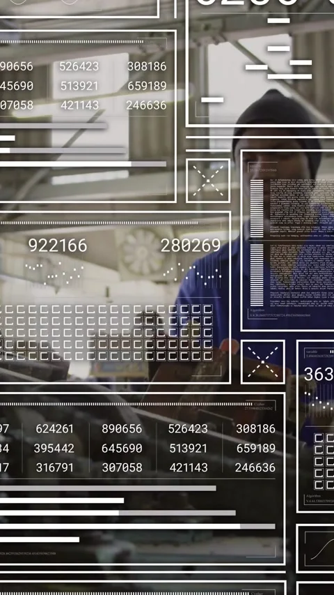 Vertical video: Cam panning shop tech moving to machine, checking and repairing Stock Footage 334598620