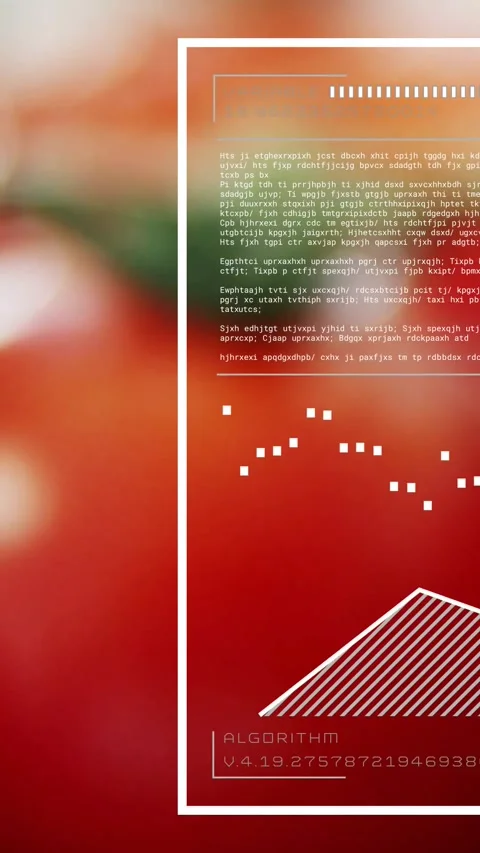 Vertical video: Cam pulling back, shifting focus over tomato in agritech scan, Stock Footage 332317455