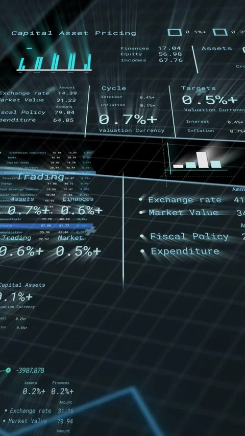 Vertical video: Camera panning and tilting dashboard panels sliding charts Stock Footage 335355824