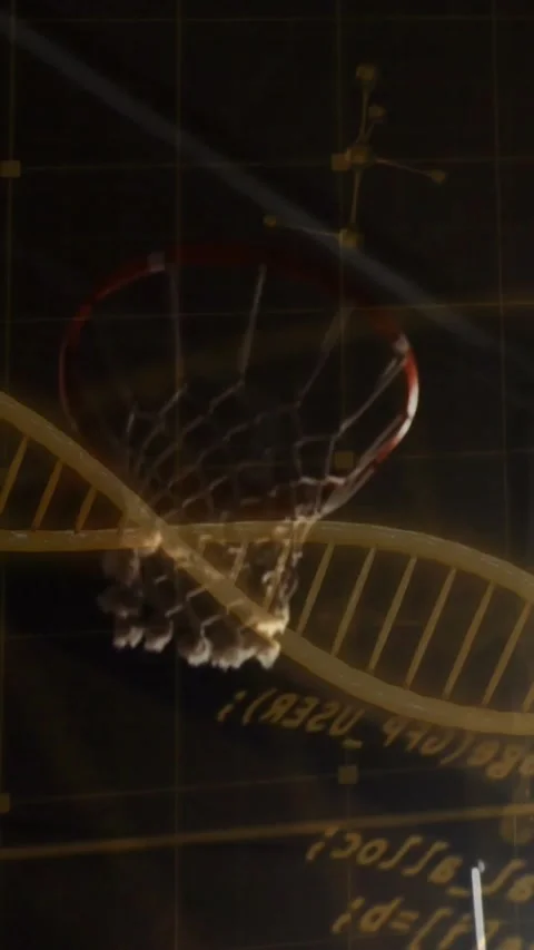 Vertical video: Camera panning golden helix rotating, showing beads as red arc Stock Footage 334319001