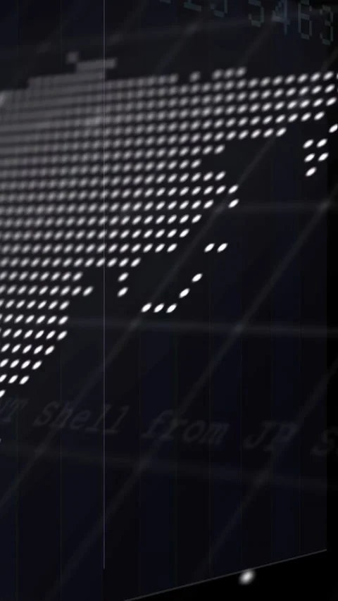 Vertical video: Camera panning, revealing data viz with stacked bars and dotted Stock Footage 333005948