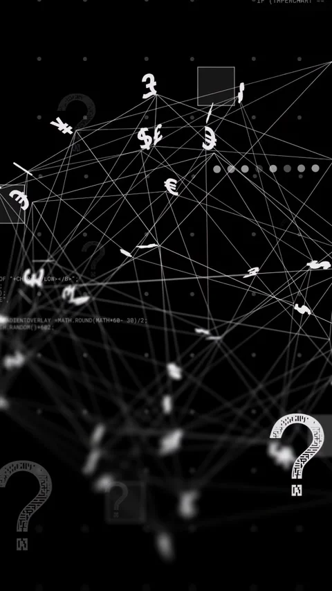 Vertical video: Camera panning showing rotating 3D mesh globe, currencies Stock Footage 334836909