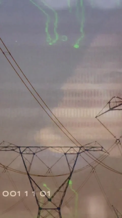 Vertical video: Camera panning up, tower centering for power checks, timecode Vídeos de archivo 330982415