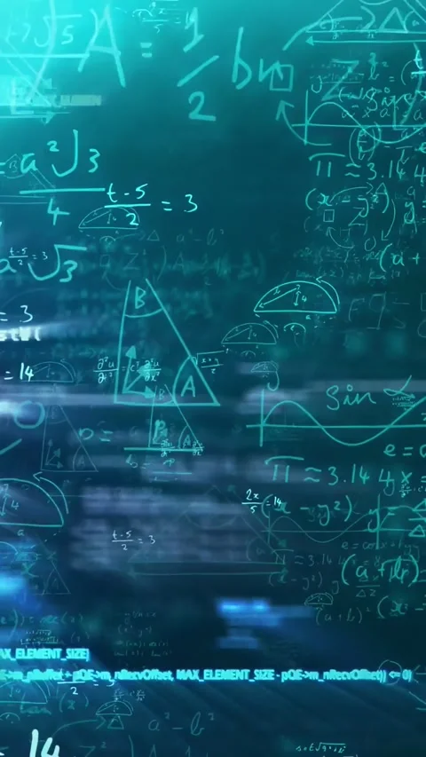 Vertical video: Camera pulling back, diagrams expanding, code scrolling, showing Stock Footage 332594531