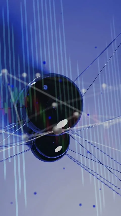 Vertical video: Camera pulling back, tilting upward, showing stacked spheres Stock Footage 332747815