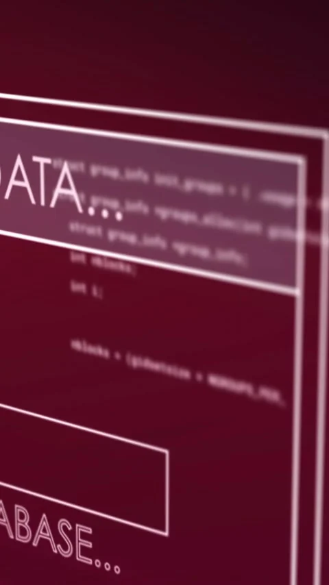 Vertical video: Camera shifting tilting UI showing DATA lines, pink bar filling Stock Footage 348375573