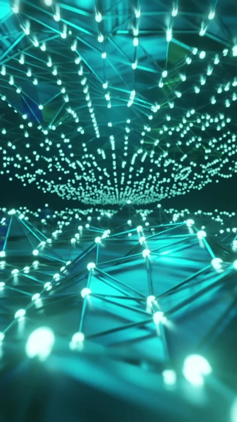 Vertical video: Camera snapping into focus, moving forward, revealing teal Stock Footage 348376337