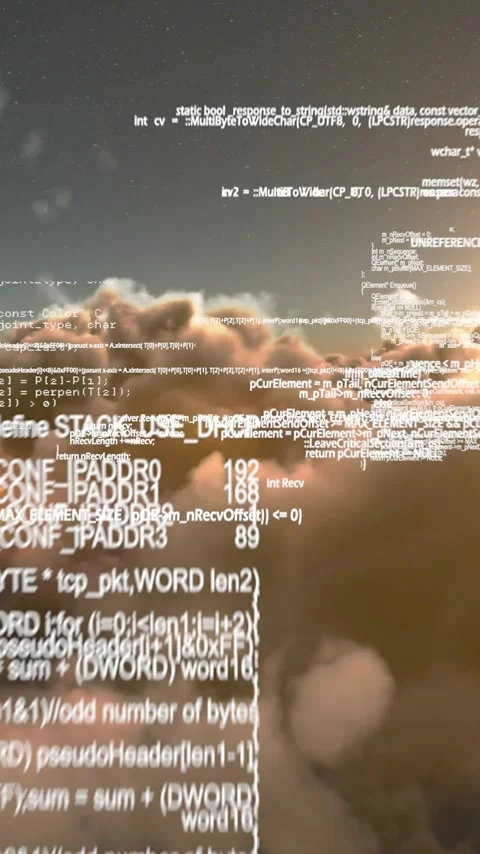 Vertical video: Camera tilt starting code floating shifting revealing layers to Stock Footage 348566477