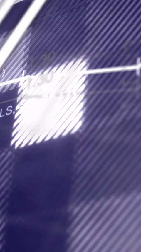 Vertical video: Camera tilting, dashboard revealing monthly bars, pie wedge and Stock Footage 333289245