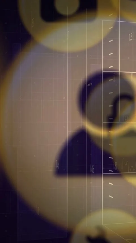 Vertical video: Camera zooming revealing badge in UI, HUD sliding aligning wave Stock Footage 332595096