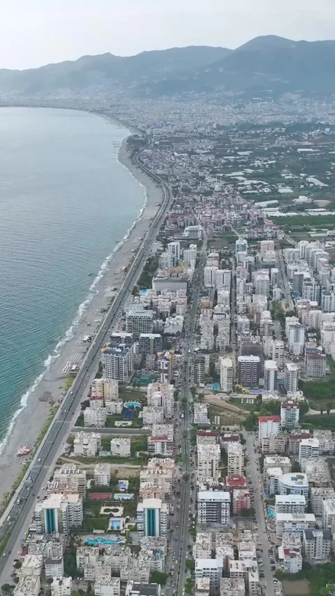 Vertical Video: Captivating cityscape with a panoramic view of skyscrapers Stock Footage 297671761