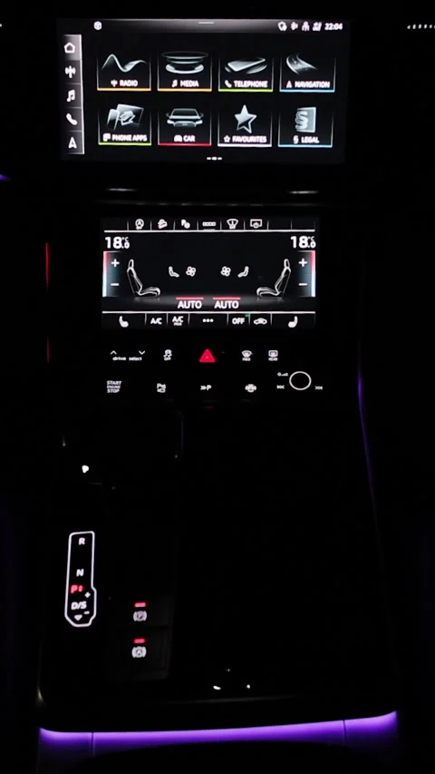 Vertical video of car air conditioning control system with touchscreen. Interior Stock Footage 335945598