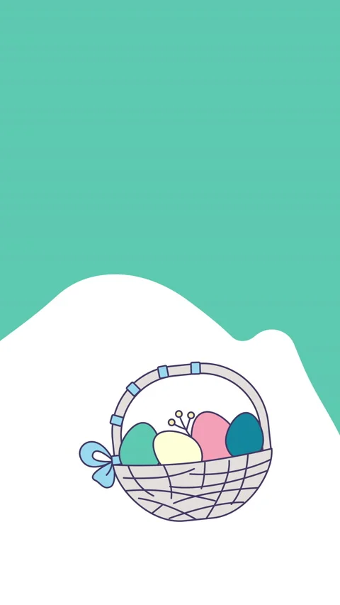Vertical video of cartoon Easter basket design with eggs. 库存影片 172234760
