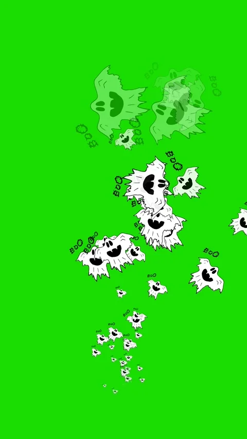 Vertical video: cartoon ghost rises from the bottom Stock Footage 315986061