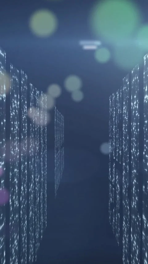 Vertical video: Ceiling flare flickering, bokeh orbs drifting and gathering, Stock Footage 332335564