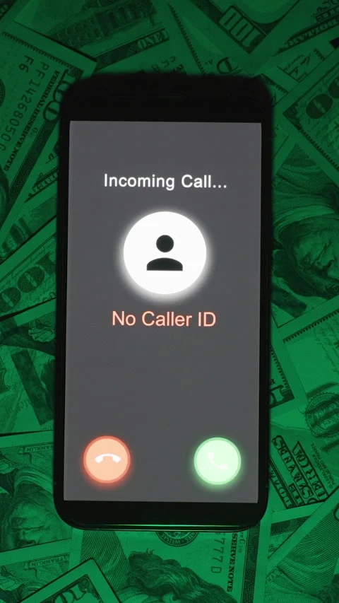 Vertical video. Centered Shot of a Smartphone Displaying an Incoming Call Screen Stock Footage 296373950