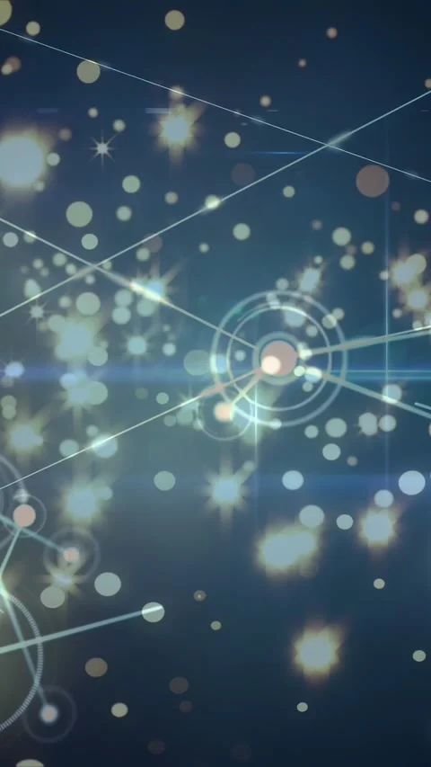 Vertical video: Central hub pulsing, drawing lines out as small nodes arising Stock Footage 328308705