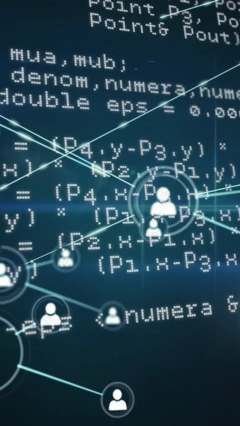 Vertical video: Central node appearing sparking nodes linking into pulsing web Video stock 329934388