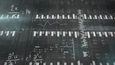 Vertical video: Chalk equation appearing, dashboard copying tiles and tilting to Stock Footage 332746874