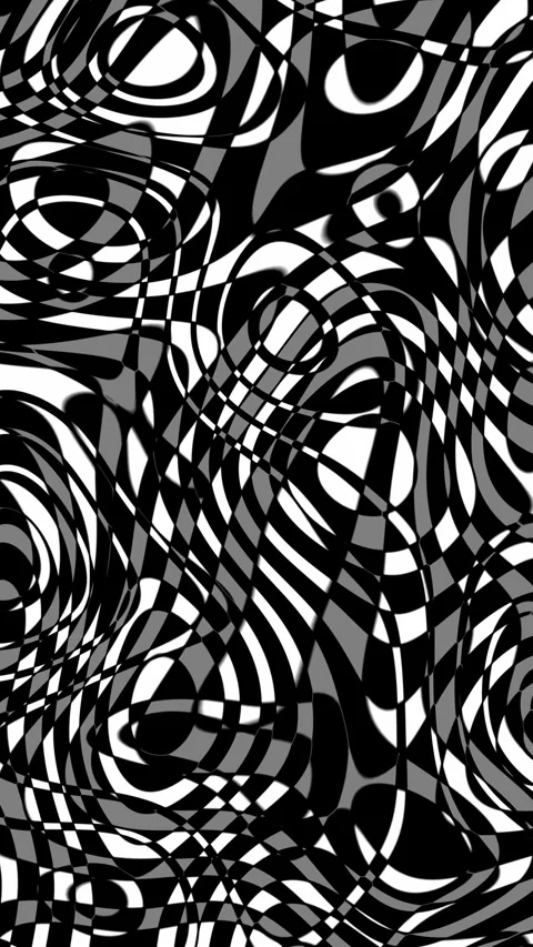 Vertical Video of Chaotic Black and White Pattern, Seamless Loop Stock Footage 344330461