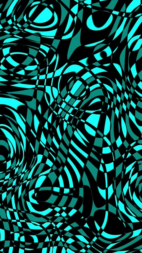 Vertical Video of Chaotic Cyan and Black Pattern, Seamless Loop Stock Footage 344329704