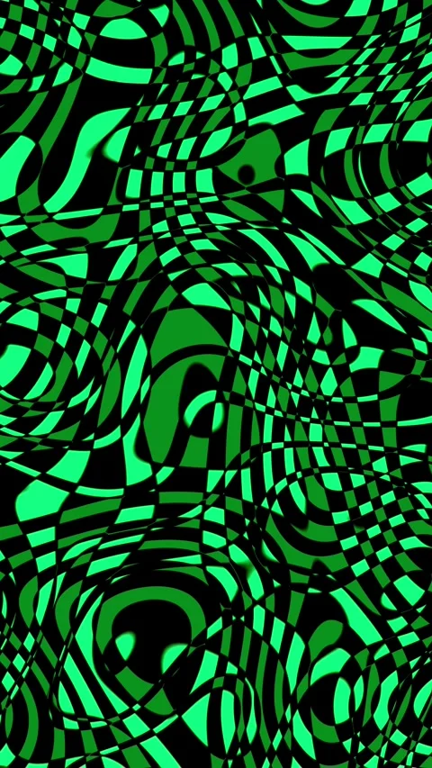 Vertical Video of Chaotic Green and Black Pattern, Seamless Loop Stock Footage 344329738