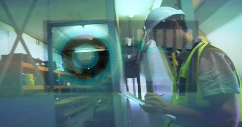 Vertical video: Checking tech noting alert and noting clipboard in depot, Stock Footage 334185256