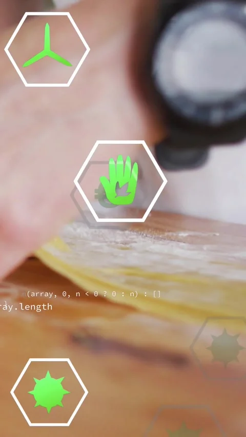 Vertical video: Chef hovering, pressing and prepping pasta on floury board, hex 스톡 동영상 331738978